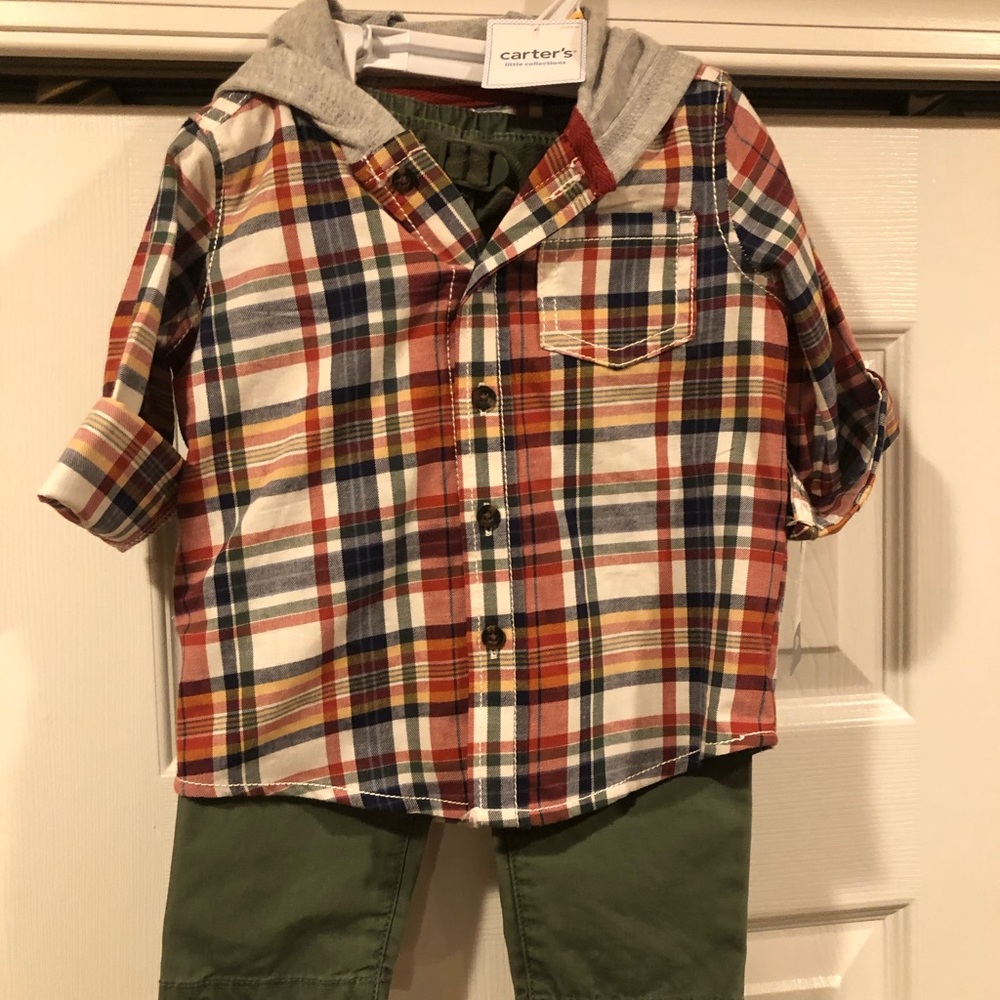 Carters plaid hoodie with pants